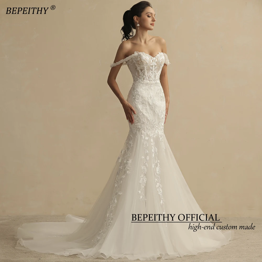 BEPEITHY Customized Wedding Dresses For Women 2022 Bride Robe De Mariée Sleeveless Court Train Sexy Sweetheart Boho Bridal Gowns