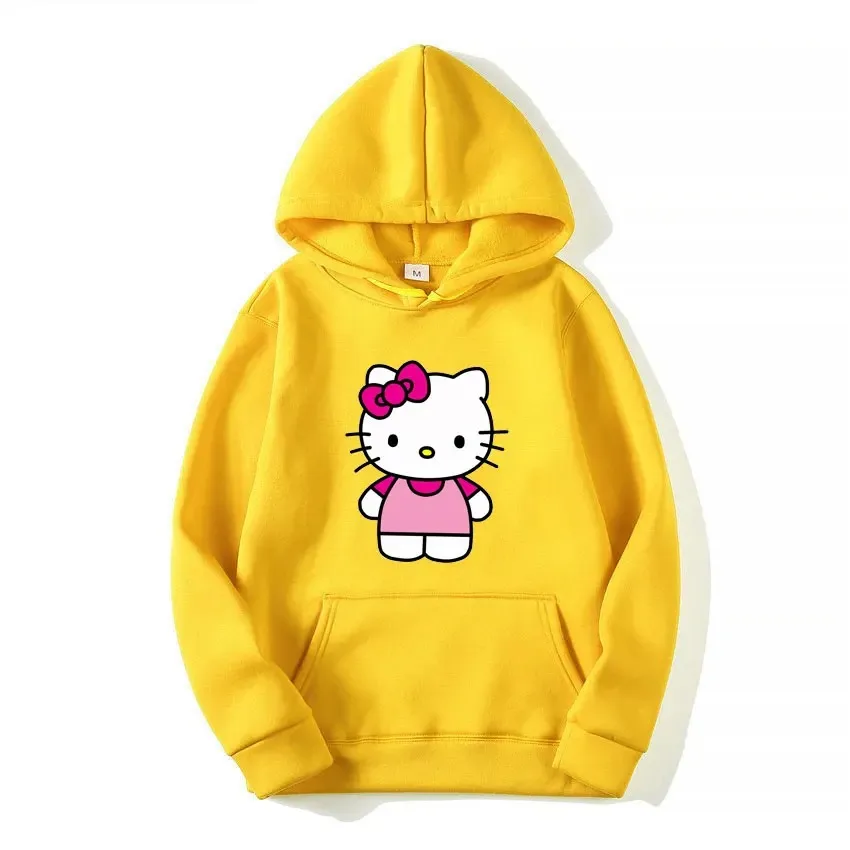 Hello Kitty Y2K Cartoon Anime Women\'s Hoodie 2024 New Spring and Autumn Men\'s Sweatshirt Kawaii Couple Pullover