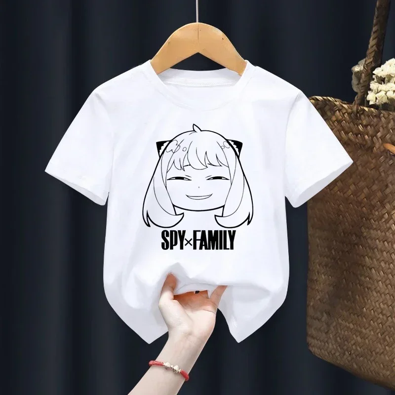 New Spy X Family T-shirt Girls Clothing Tshirt Kids Kawaii Cartoon Anime  Anya and Bond Tee-shirt Harajuku Boys Graphic Tee New