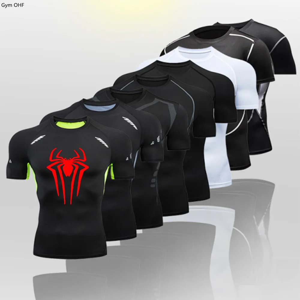 Rashguard Compression T Shirt Men Boxing Running Jerseys Yoga Fitness MMA Men T Shirts Tights Gmy Running Sports Brand Clothing