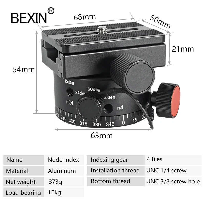 LEP02 tripod head node adjustment panorama head with quick release plate 360 rotator blind spot shooting adapter for dslr camera