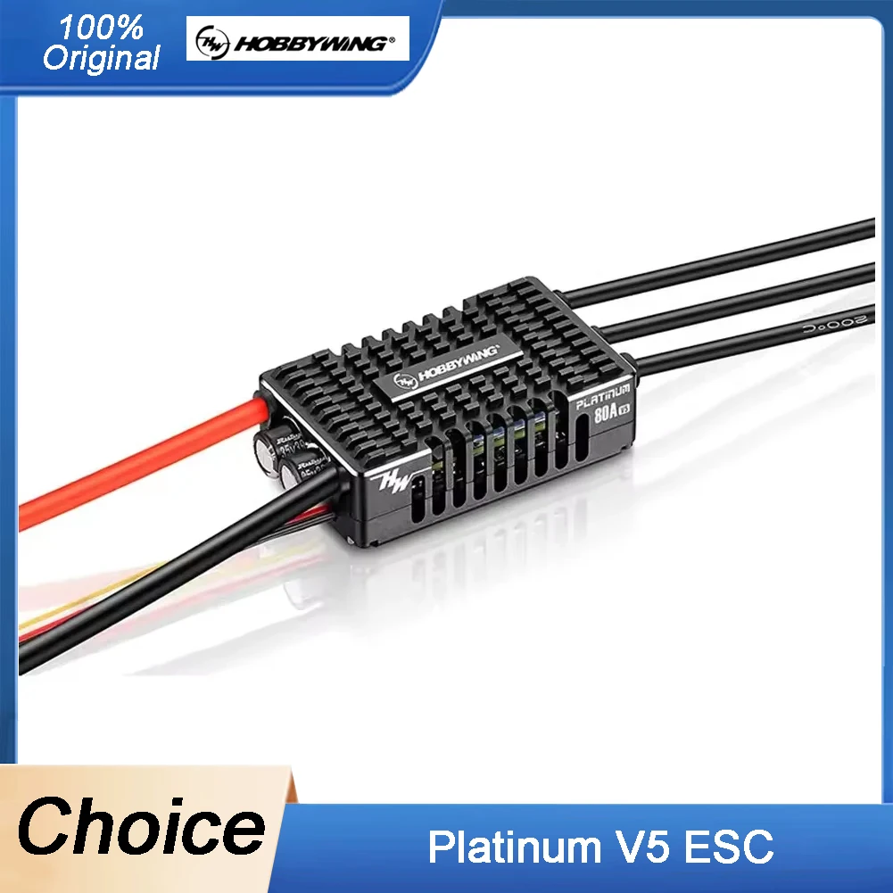 

Hobbywing Platinum V5 80A 120A 150A 3-8S Brushless ESC Electric Speed Control Switchable BEC Output For RC Helicopter Fixed-Wing
