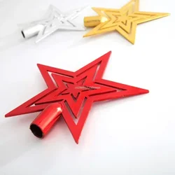 1 Piece Set of Christmas Tree Electroplating Tree Top Star Decoration Gold and Silver Five-star Hanging Decoration