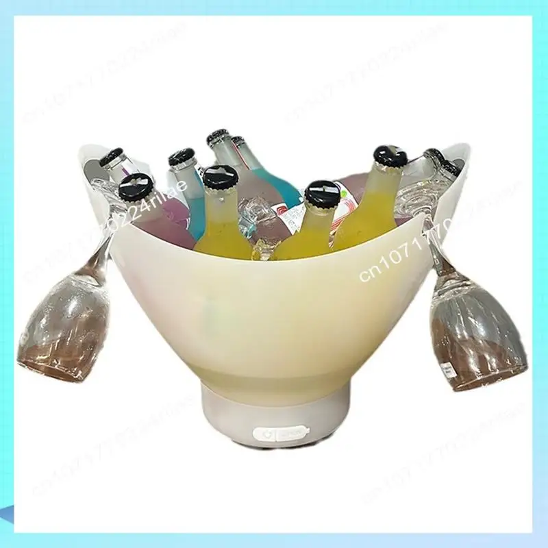 A17Z Ice Bucket With Bluetooth Speaker With Light Bar Large Ice Bucket Portable Wine Bucket Bar Accessories Beverage Bucket