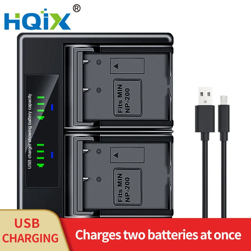 HQIX for Minolta DIMAGE X XG XI XT XT BIZ Camera NP-200 Dual Charger Battery