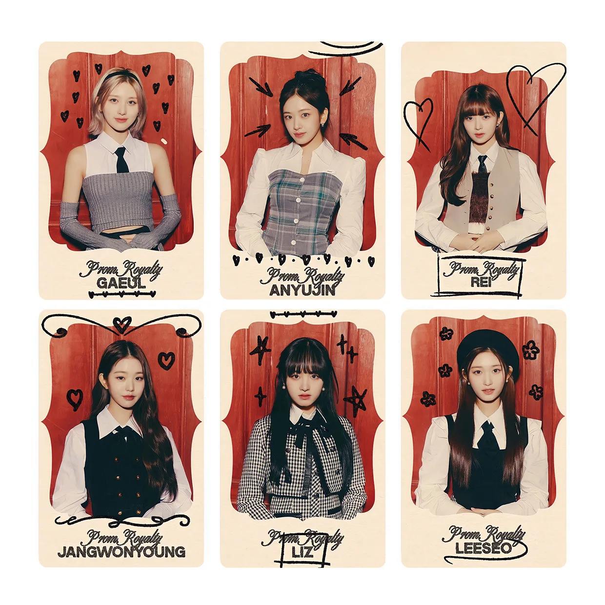 Kpop Idol 6pcs/set Lomo Cards IVE Photocards The Prom Queens Photo Card Postcard for Fans Collection