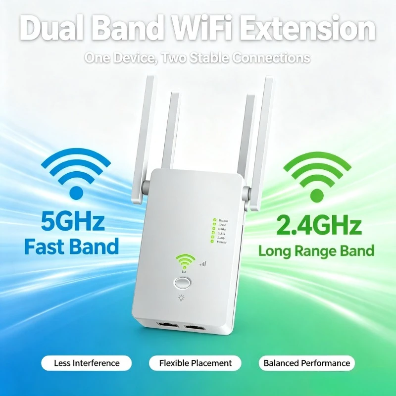 1200Mbps Dual Band Network Access Point Support AP Router Mode Indoor Wifi Coverage Expander