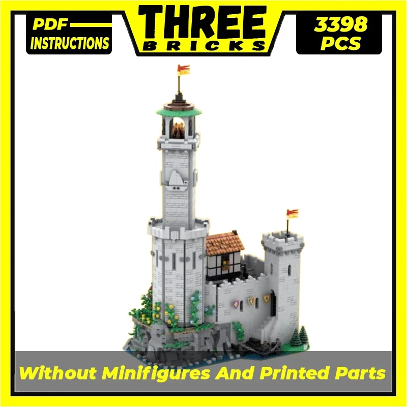 Medieval Model Moc Building Bricks Lighthouse Lion Warrior's Castle Technology Modular Block Gift Christmas Toy DIY Set Assembly