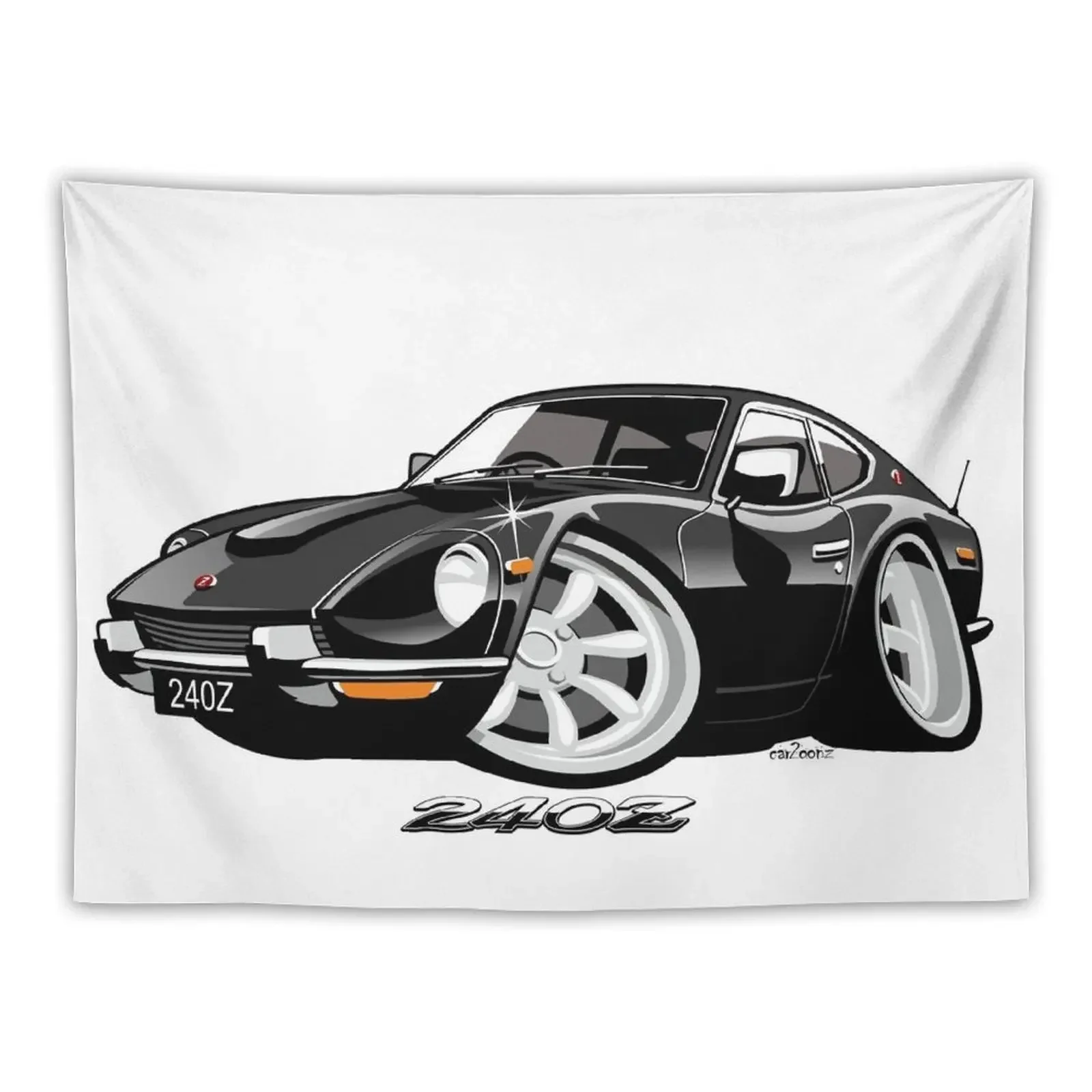 Datsun 240Z caricature black Tapestry Home Decor Accessories Room Decorator Cute Decor Bedroom Decorations Tapestry