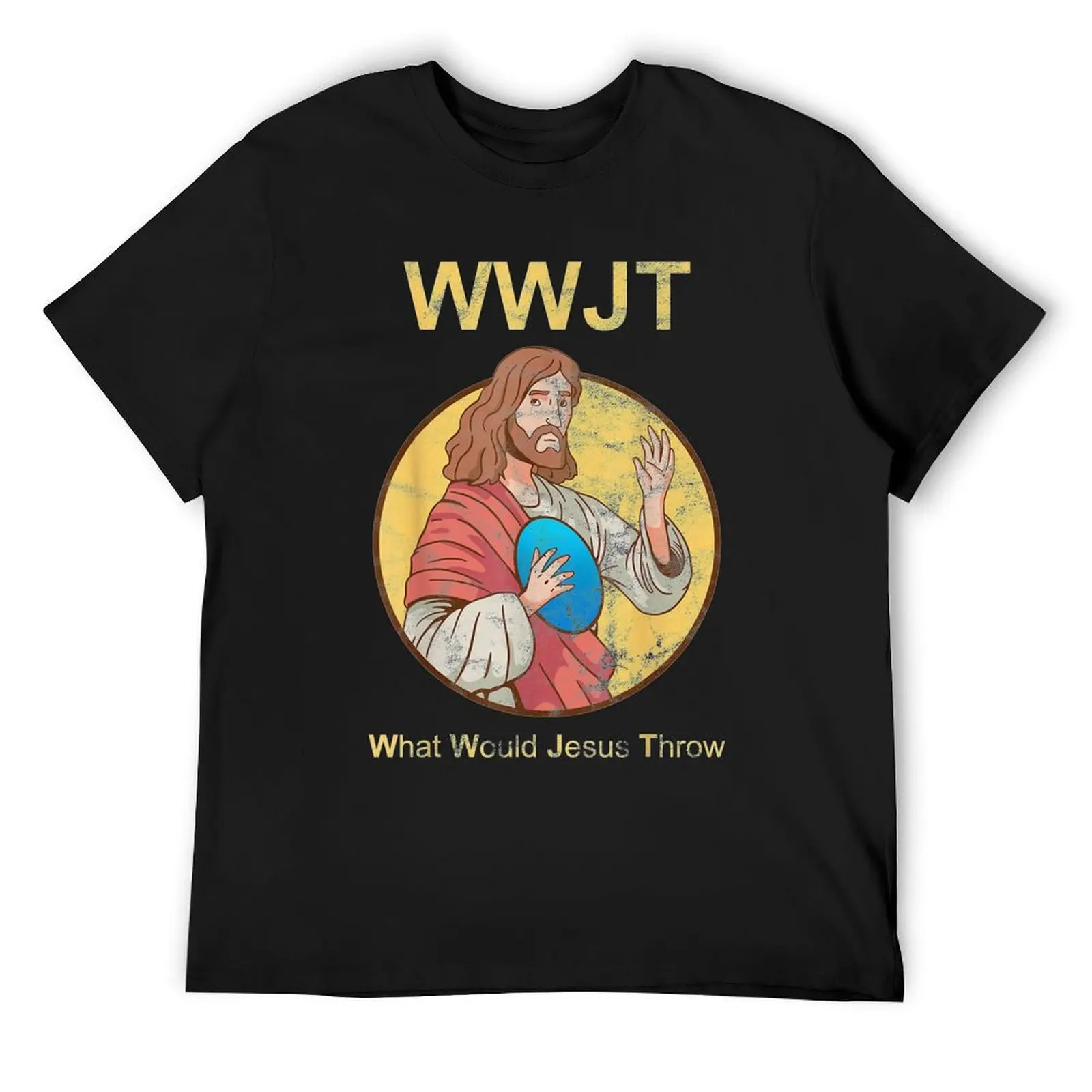 

What Would Jesus Throw Golf Disc Humerus Golfer Gift T-Shirt T-shirts oversize blue archive rapper graphic tees men tshirt