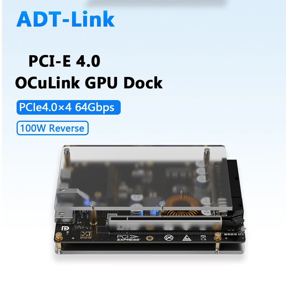 Oculink Graphics Card Dock PCIe 4.0 X4 Full Speed Graphics Card Docking Station eGPU 64Gbps 100W Reverse Charging Hot Swap Ultra