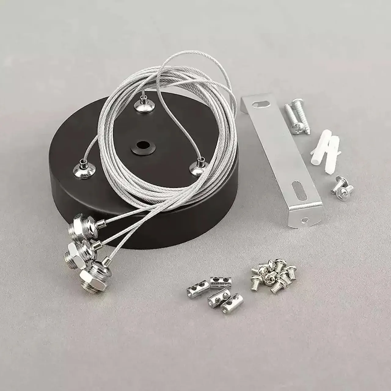 Imagem -05 - Placa de Teto Acessórios de Iluminação Lâmpada Pingente Cordas de Aço Placa Faça Você Mesmo Lustre