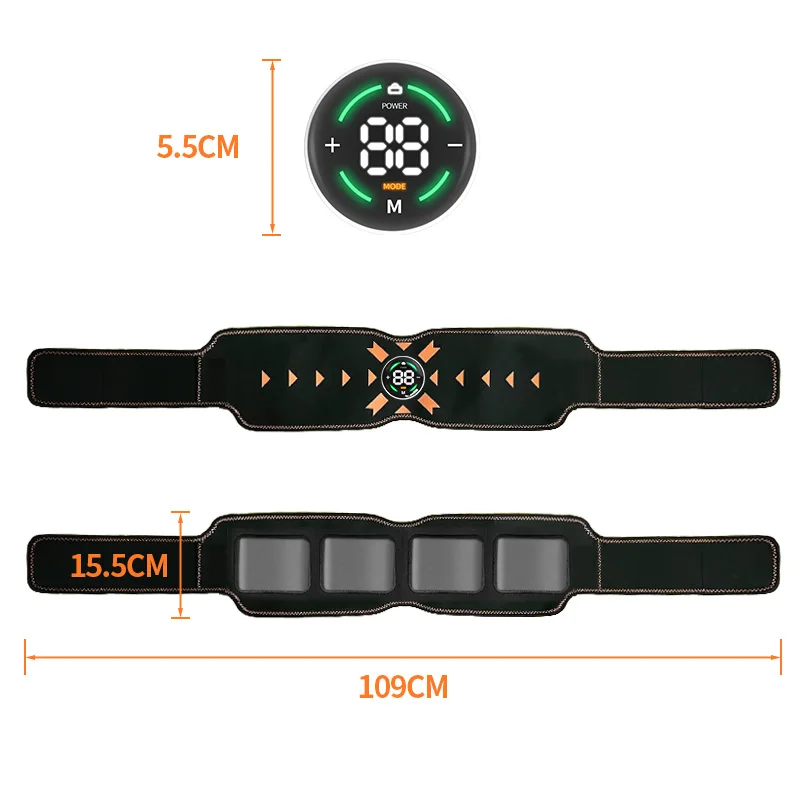 EMS Abdominal Muscle Stimulator Abs Trainer Slimming Belt Waist Weight Loss Fitness Vibration Belts Home Gym Workout Equiment