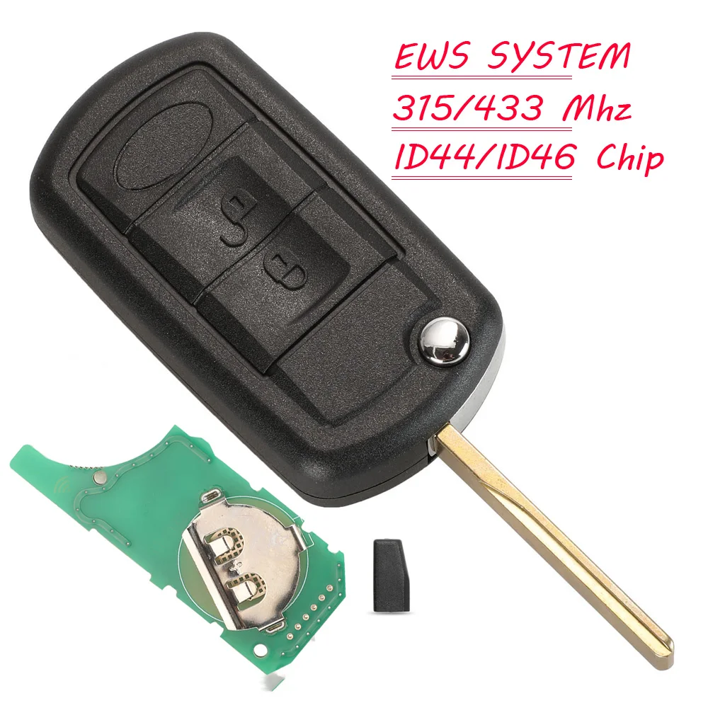 jingyuqin New Remote EWS ID44/ID46 315/433.92Mhz Flip Car key For LAND ROVER Range Rover Vogue 2006-2009 HU92 3BTN Control