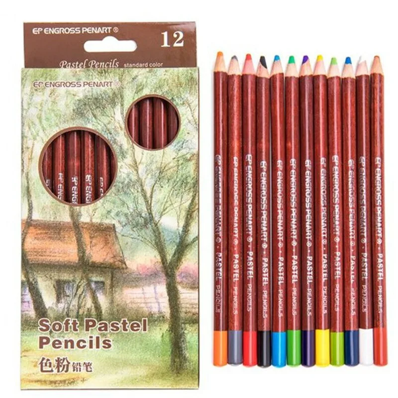 12-colors Skin Color Portrait Character Sketching Landscape Drawing Color Powder Pencil Water-soluble Carbon Painting Pen