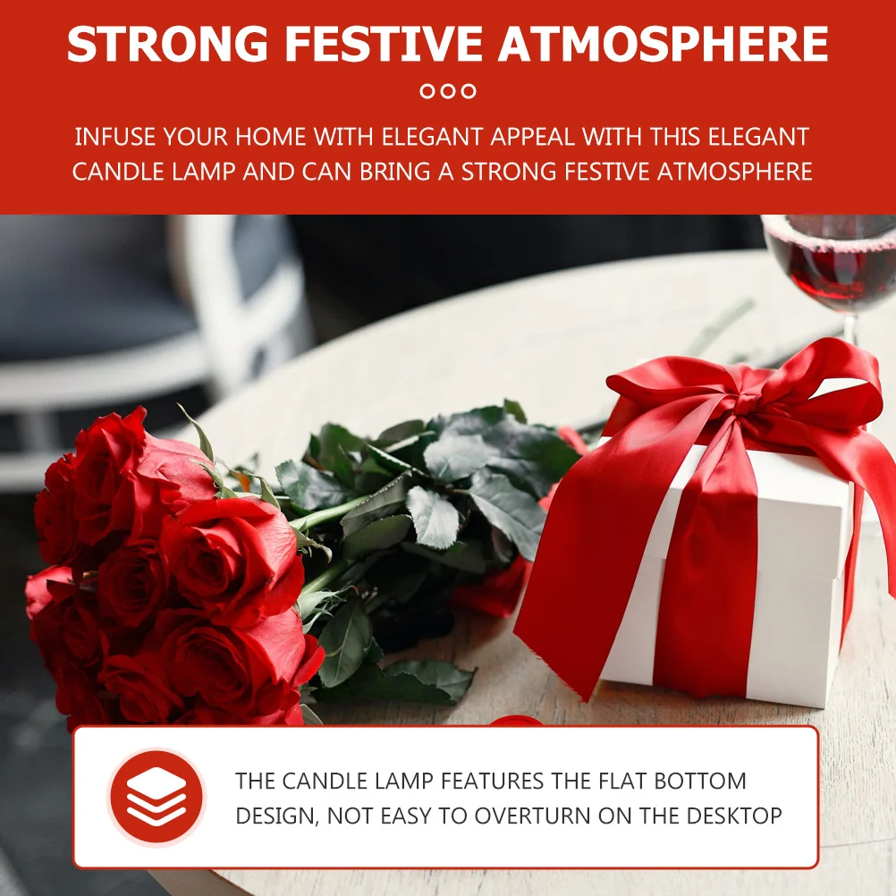 

4Pcs Small Desktop Lamp LED Flameless Rose Shaped Light Decor Romantic Mantel Window Adornment Desktop Adorn