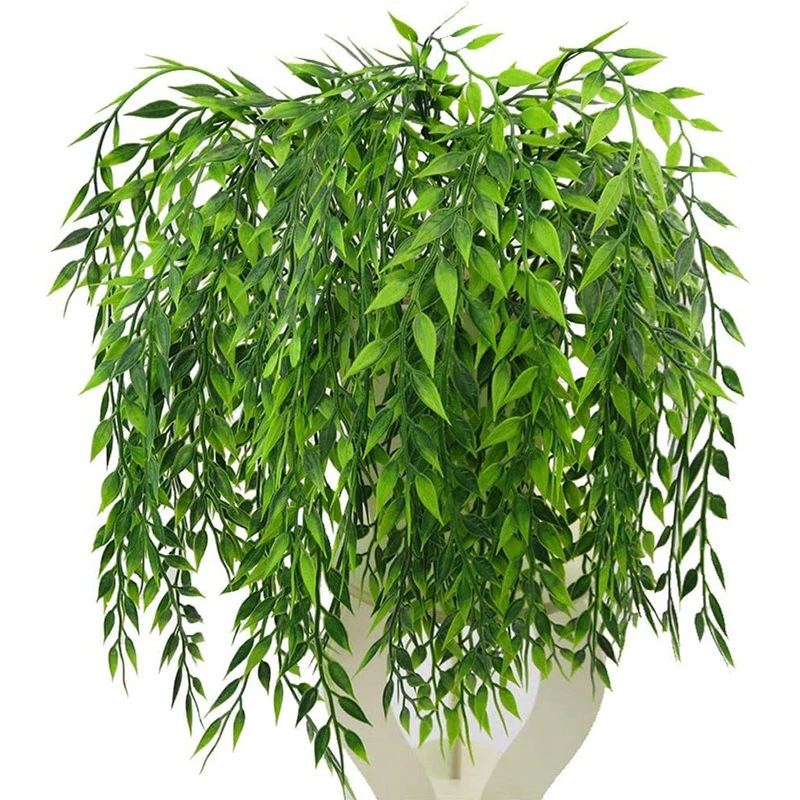 50cm Artificial Plant wicker Wllow Branch Wedding Home Decoration Ceiling Simulation Plant Hanging Green Plant Weeping Willow