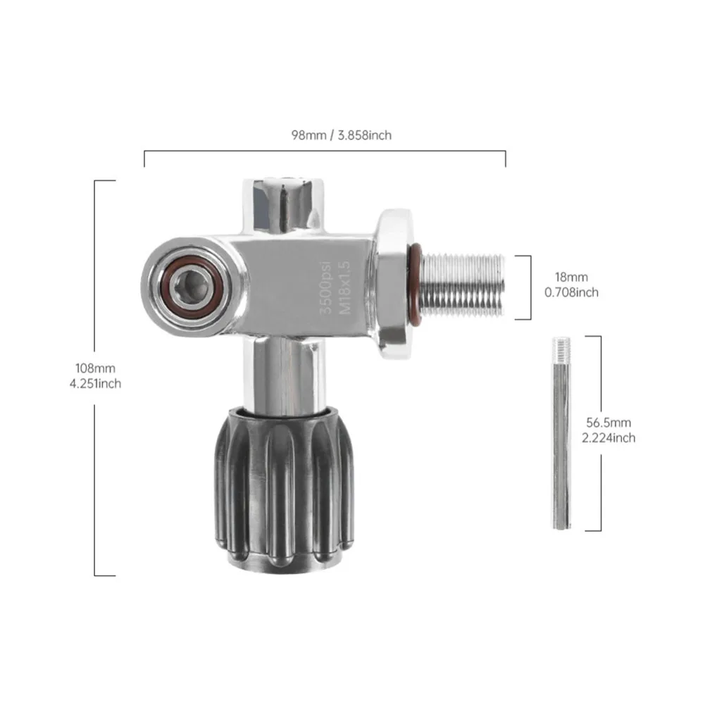 

Клапан 250 бар, бутылочный клапан, оборудование для дайвинга, около 98, 108 мм, емкость 0,5-4 л, компактный размер для подключения DIN