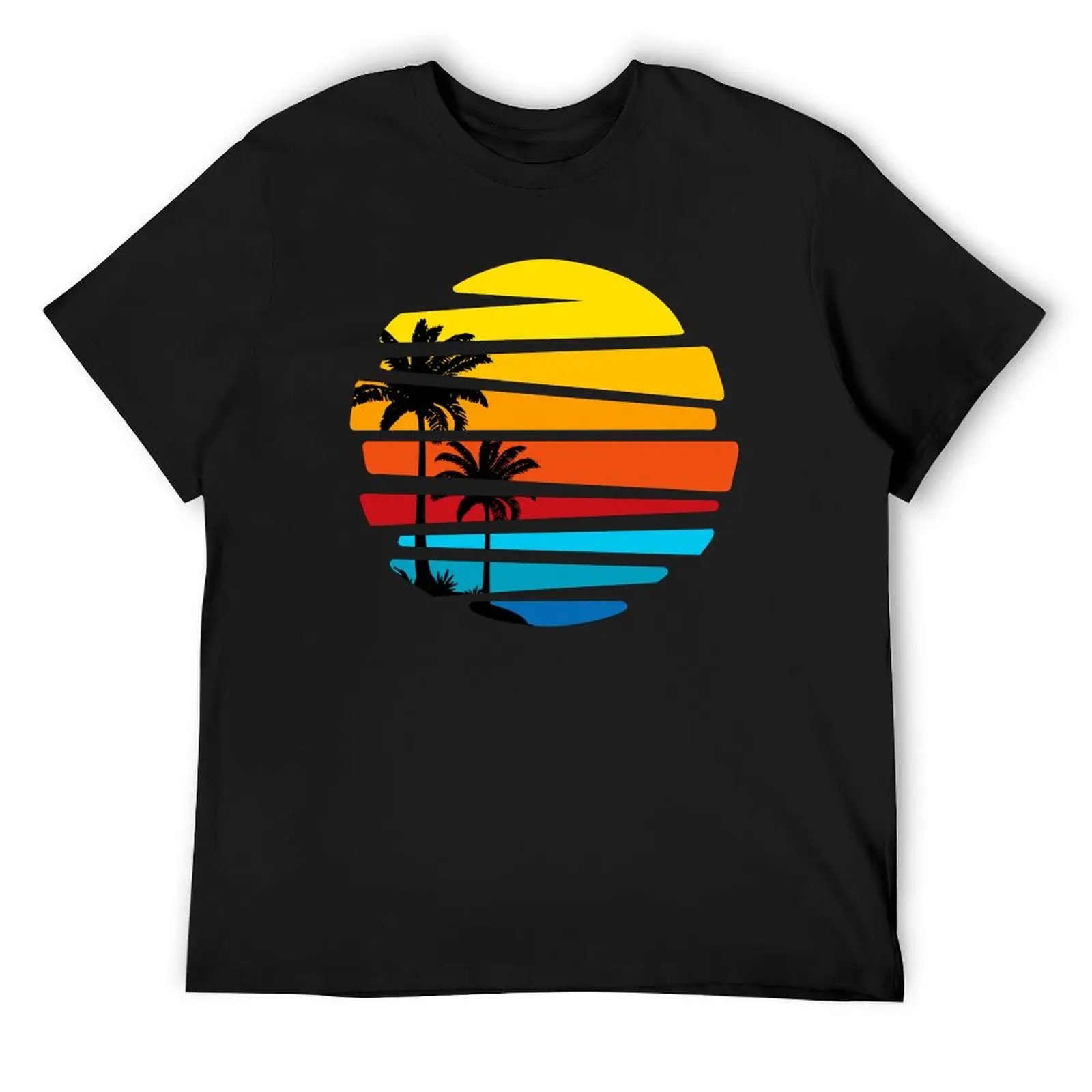 Tropical sunset T-Shirt anime clothes graphic t shirt vintage anime clothing for men