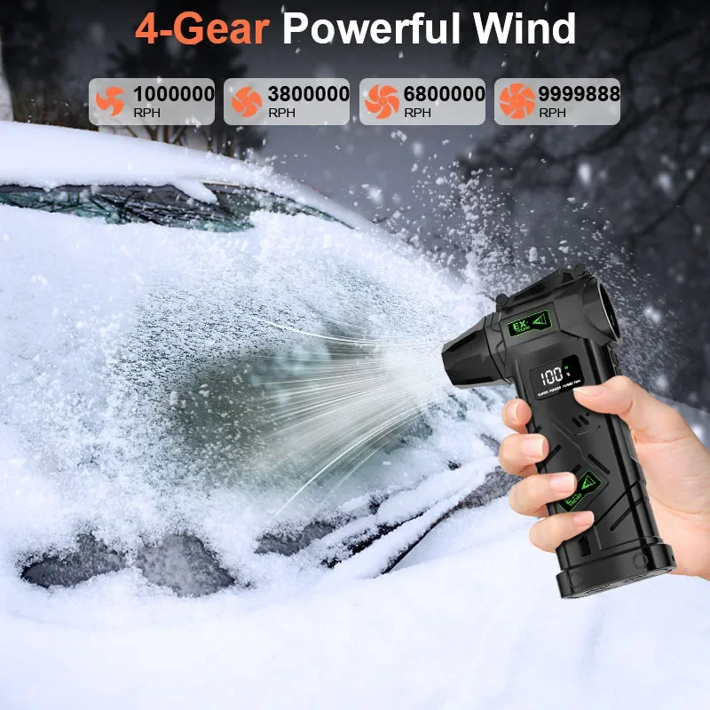 9999888RPH Powerful Air Blower Cordless Turbo Jet Fan USB Rechargeable High-Speed Blower 70m/s For Car/PC/Keyboard/Snow/Leaf