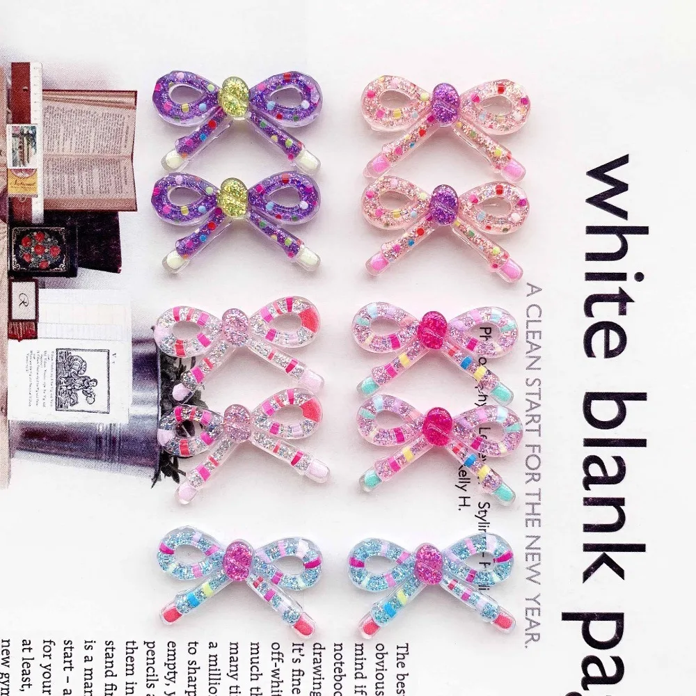 10pcs Cute Cartoon Kawaii Butterfly Bow Flat Back Resin DIY Scrapbooking Cabochons Decoration Accessories