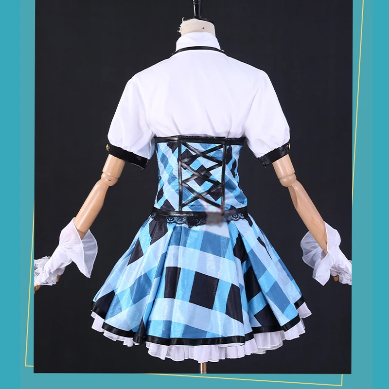 New！Todo Yurika Cosplay for Anime Idol Activity Cute Idol stage waistline Plaid dress Daily Uniform Outfit A