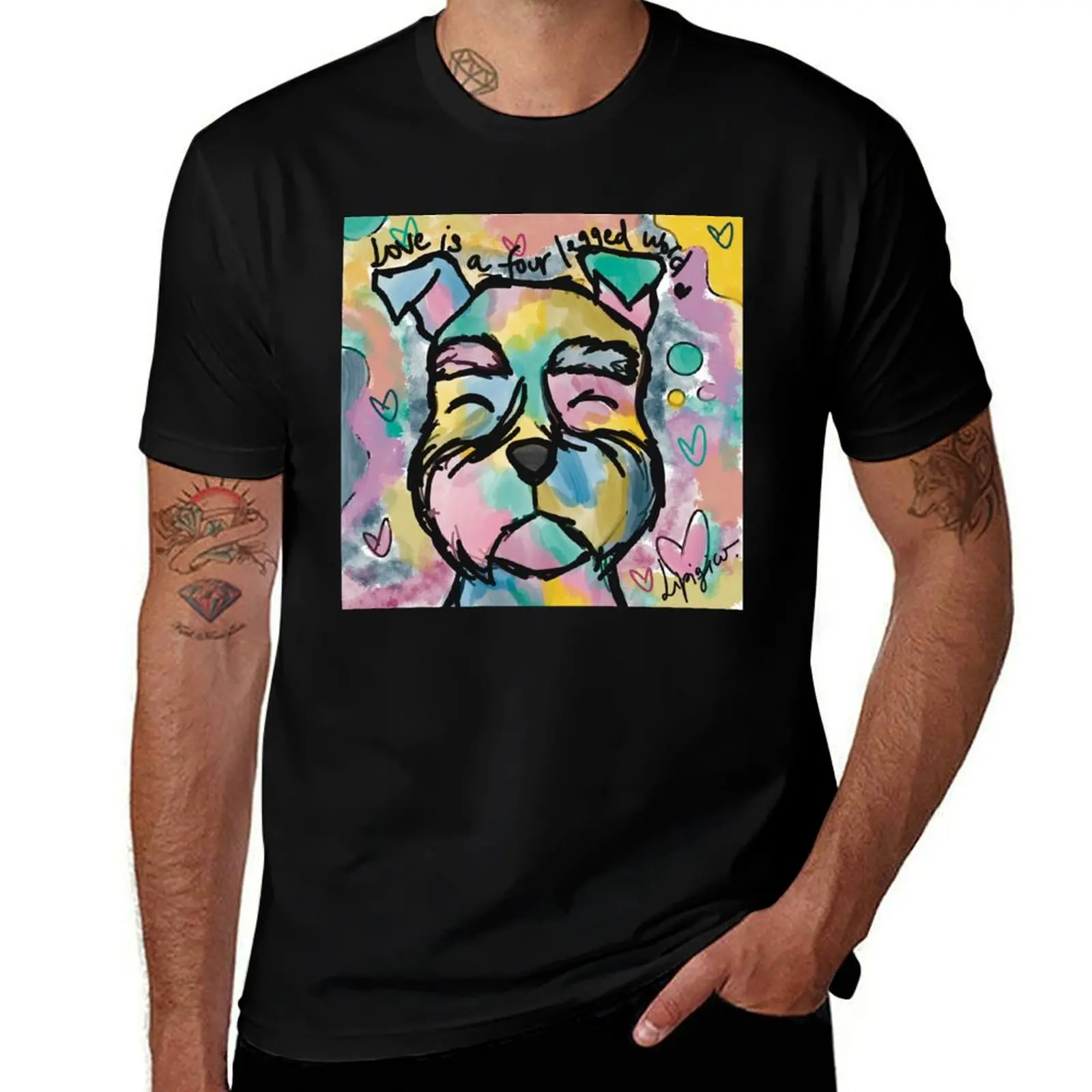 

Love is a four legged word - Schnauzer edition. T-Shirt cotton t shirt pack man t shirt cotton T-Shirt