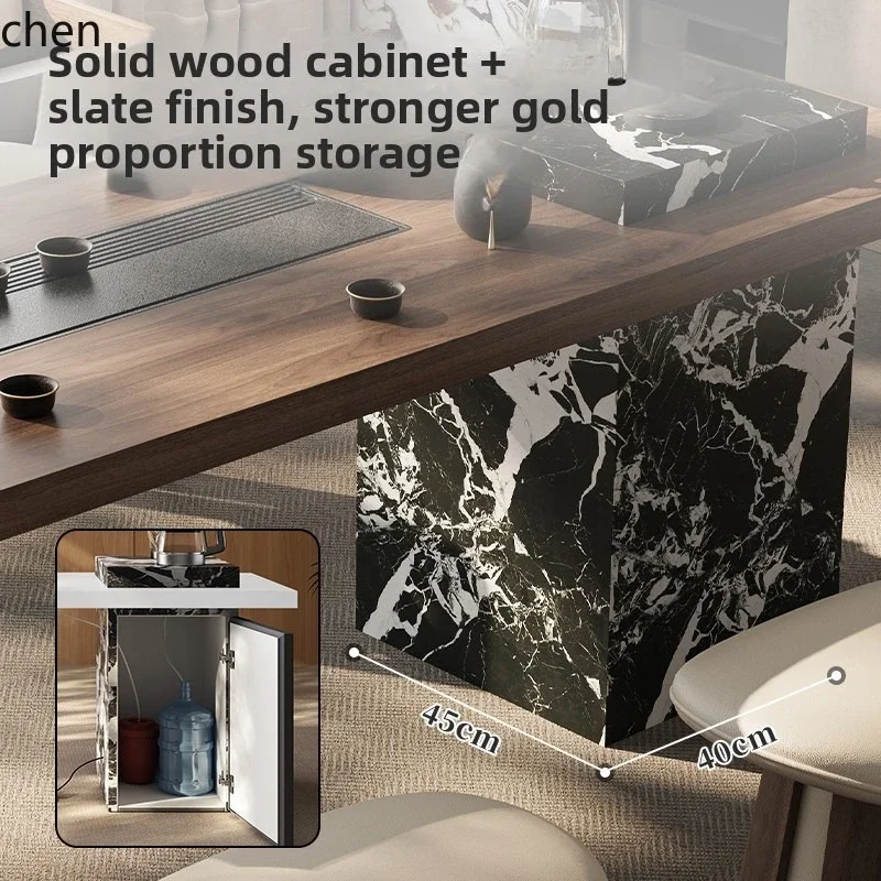 v3 table and chair combination home office living room tea table rock slab light luxury simple tea table chair