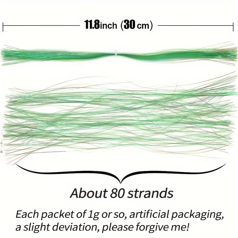 Flashabou Fly Tying Materials, Making Fly Jig - Fishing Lure Supplies, Krystal Flash, Saltwater Freshwater Fishing Accessories
