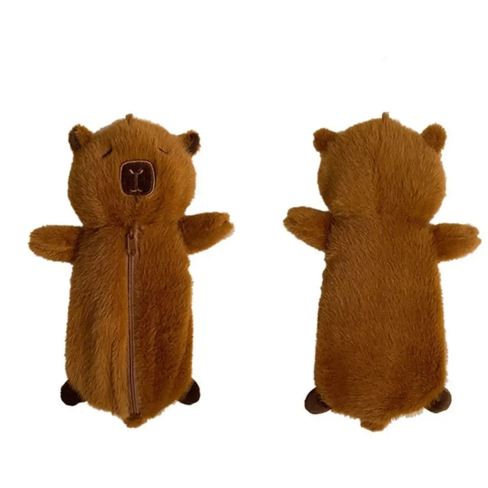 Große Kapazität Capybara Plüsch Stift Tasche Reißverschluss Weiche Cartoon Capybara Plüsch Puppe Tier Tier Puppe Capybara Plüsch Bleistift Beutel