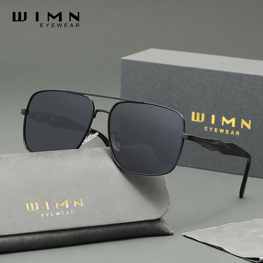 

WIMN Trendy Square Vintage Sunglasses Men Driving Fishing Casual Glasses Polarized UV400 Fashion Luxury Eyewear