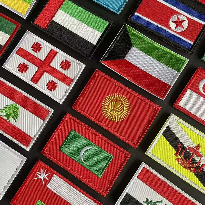 Pakistan, Korea, Libanon, Vietnam-Flaggenabzeichen, asiatische Landesflaggen, Stoffapplikation, bestickte Aufnäher, taktische Aufkleber auf Kleidung – Detail 2