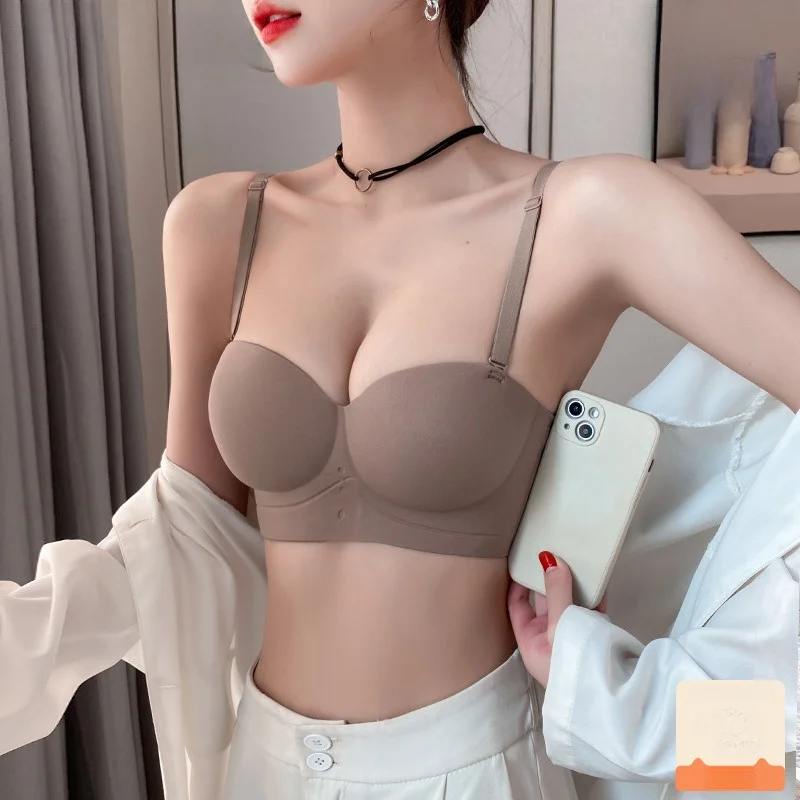semi-cup-thin-ladies'-underwear-prevents-sagging-marks-design-bra-cool-feeling-with-steel-ring-korean-style-home-clothes