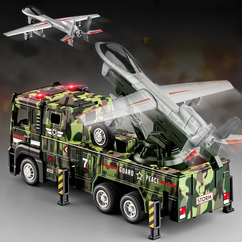 

Литая под давлением военная модель UAV-запускного автомобиля, имитация самолета, модель из обратного сплава, игрушечный автомобиль для детей, подарок на день рождения для мальчиков