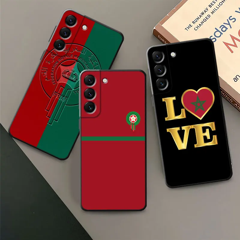 For Samsung S22 Ultra 5G S20 FE S21 Plus Note 20 10 S10 Lite S10e S9 S7 S8 S20FE Note20 Note10 Phone Funda Morocco Flag Soft