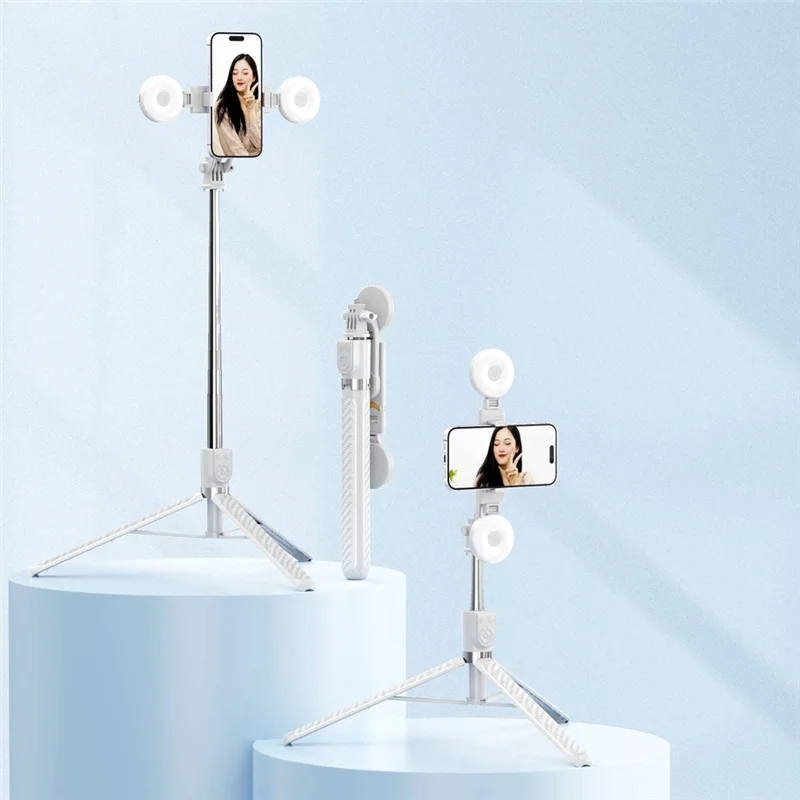 Wireless Selfie Stick Tripod Stand With Light Bluetooth Remote Extendable Tripod For Mobile Phone Video Recording