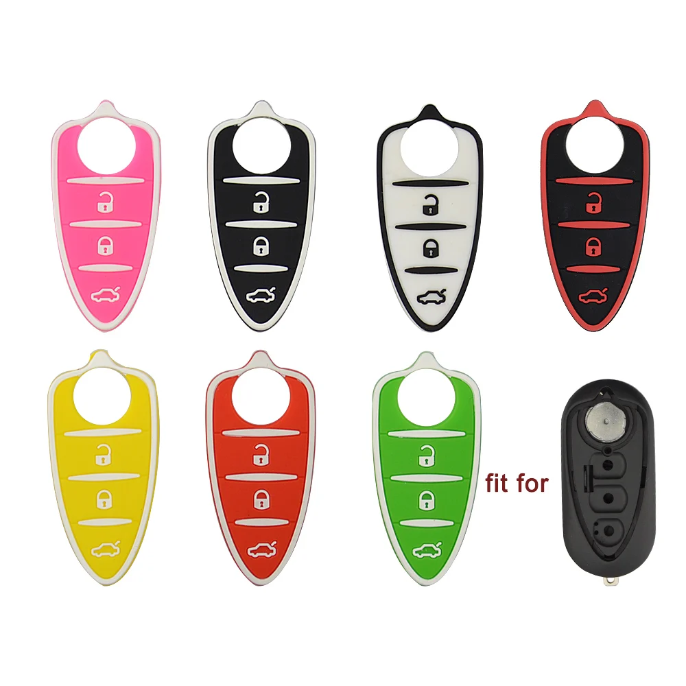 Okeytech High Quality Silicone Button Pad For Alfa Romeo 4C Mito Giulietta Myth 159 GTO GTA Remote Key Colorful Rubber Key Pad