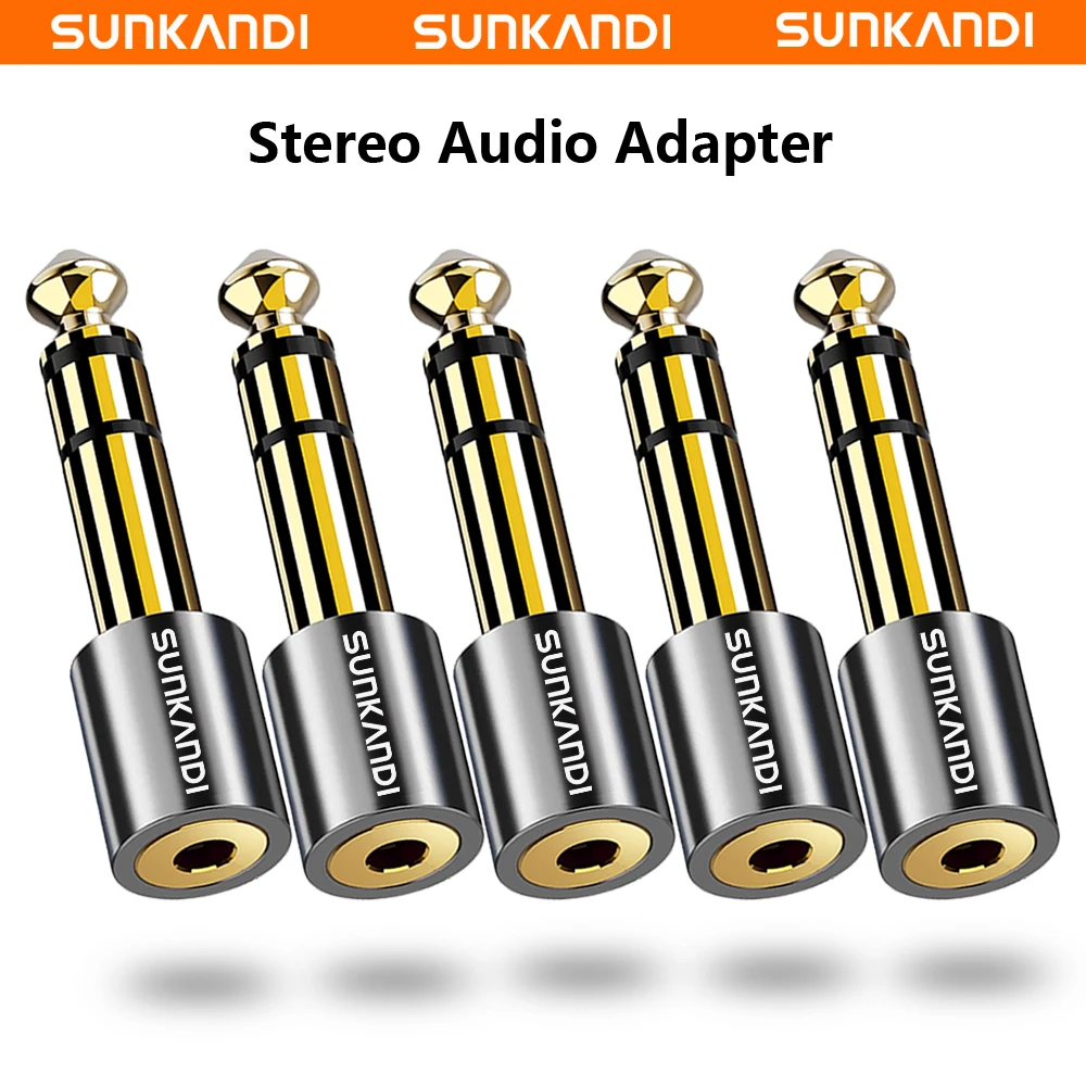 SUNKANDI RCA to 1/4 inch Audio Adapter, 6.35mm Mono Plug Male to RCA Female Connectors for guitar, amplifiers, speakers