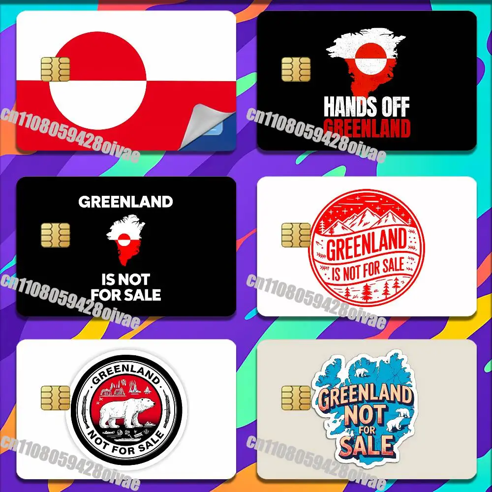 

Greenland Is Not For Sale Map Flag Sticker Case For Credit Bank Subway ID Decorative Self-adhesive Card Cover Skin