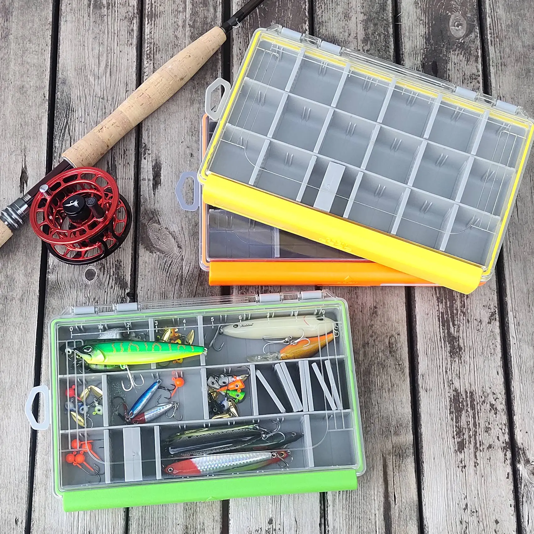 Aventik Fishing Tackle Box Waterproof Oganizer with Removable Divider Sturdy LureStorage Box and Terminal Tackle Storage