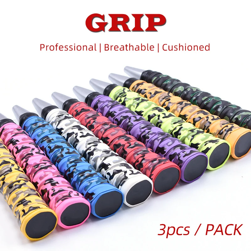 3pcs Grip Padel Antislip Overgrip Beach Tennis Breathable Grip Tennis Badminton Camouflage Color 110cm