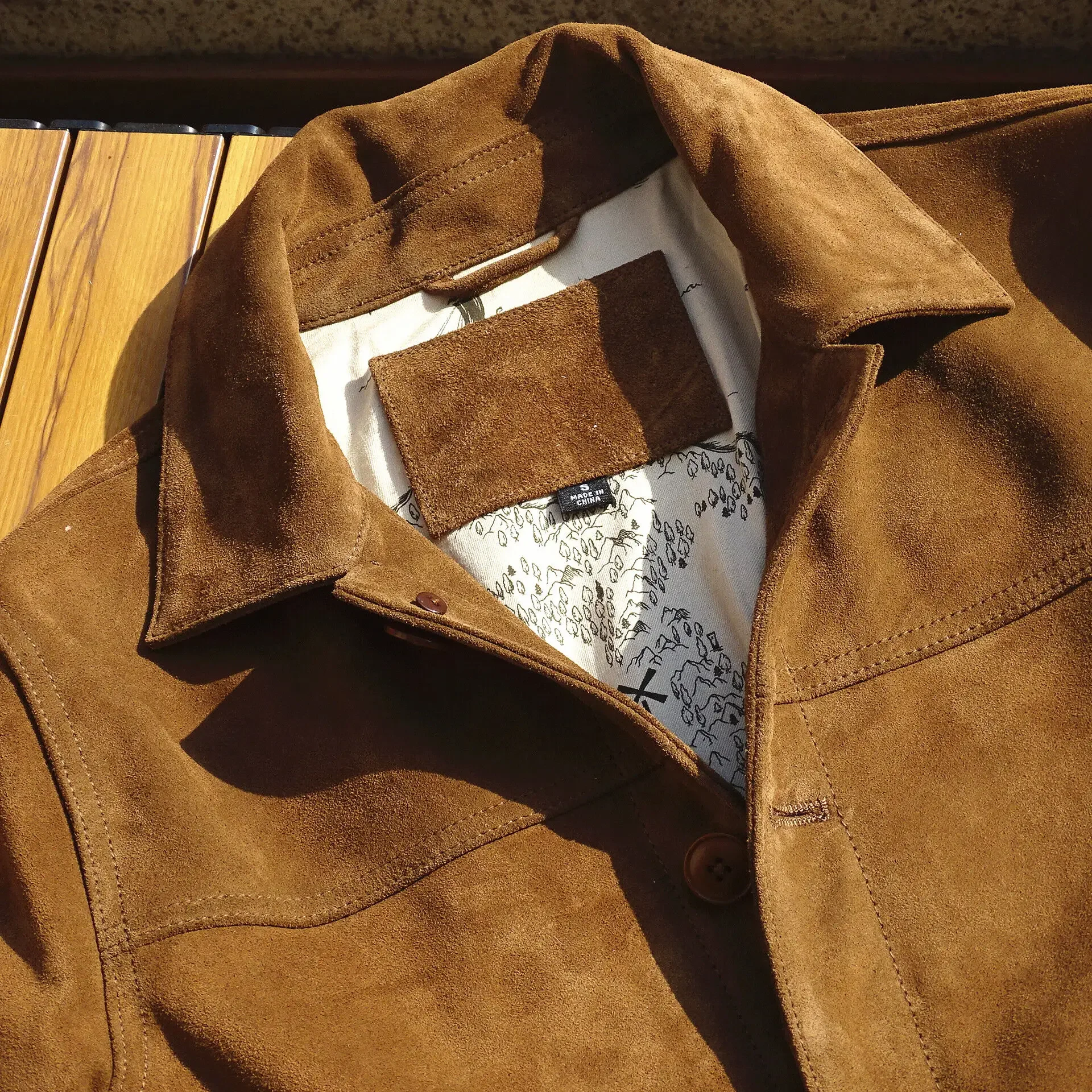 Jaqueta masculina de camurça rancher chocolate ajuste regular estilo cowboy ocidental roupas vintage