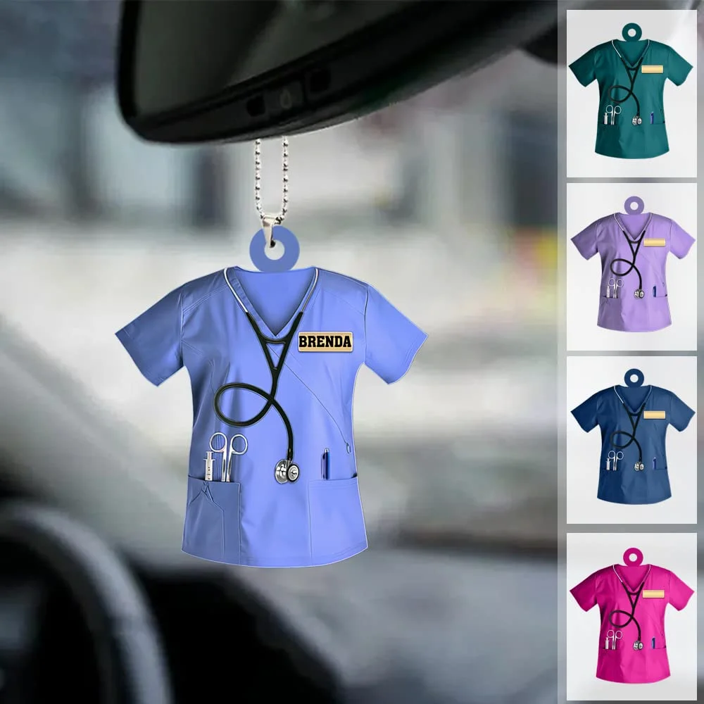 Adorno de enfermera, regalo de enfermera de Color, colgante de enfermera, nombre para mochila casera