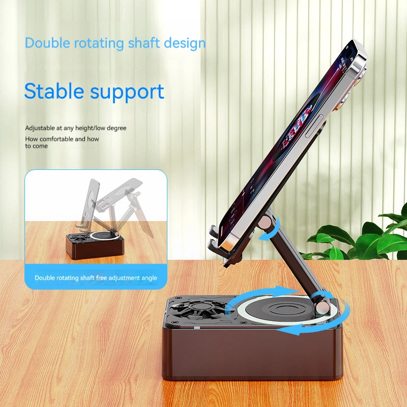 Cell Phone Stand with Wireless Bluetooth Speaker Anti-Slip Base HD Surround Sound Perfect for Home Outdoors