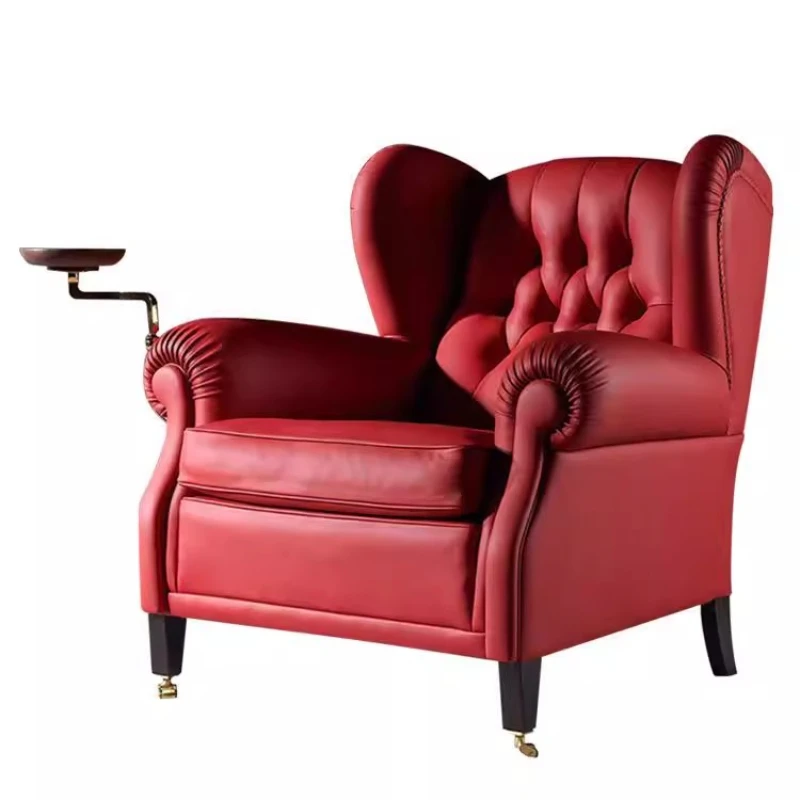 Godfather Light luxury chair first layer cowhide Italian single tiger chair American living room leisure sofa
