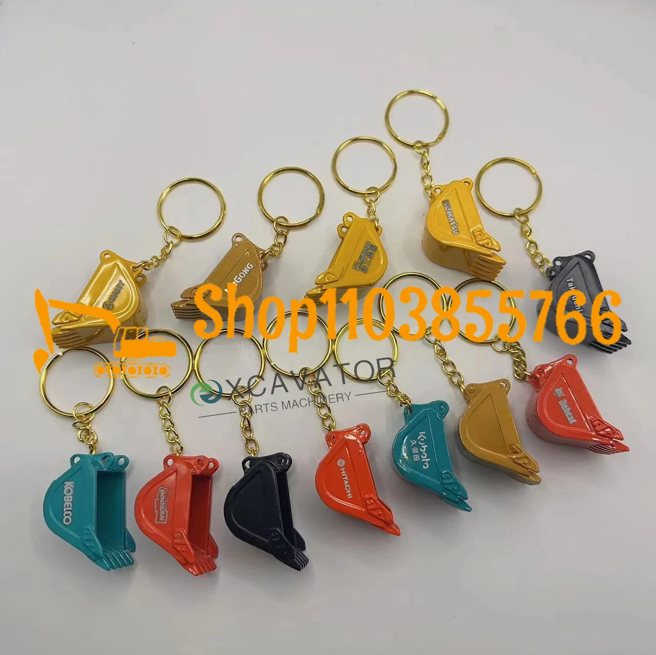 Excavator Pendant Key Chain for Komatsu Sany XCMG KOBELCO DOOOSAN HiItachi Liugong John Deer Bobcat Kubota KATO Takeuchi