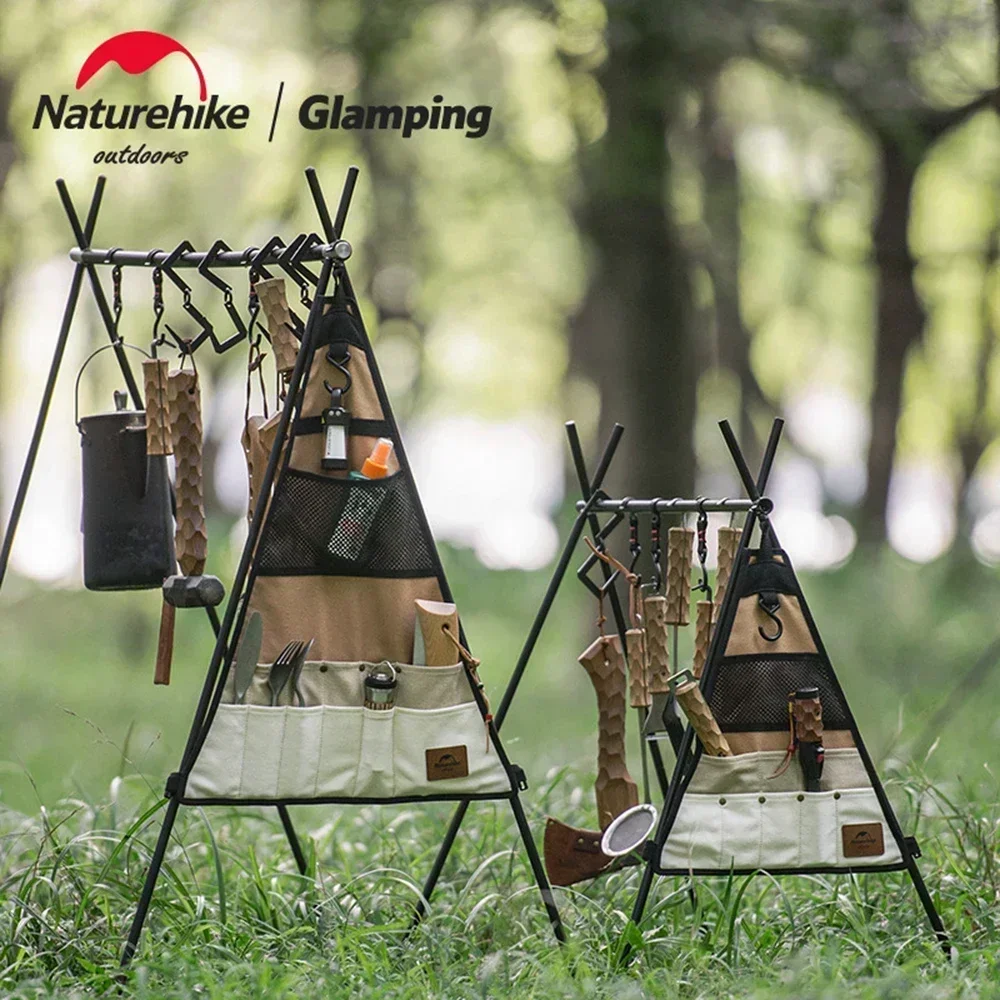 Naturehike Side Triangle Hanging Bag,Outdoor Portable Camping Equipment Canvas Storage Bag,Camp Storage Tool For Tripod