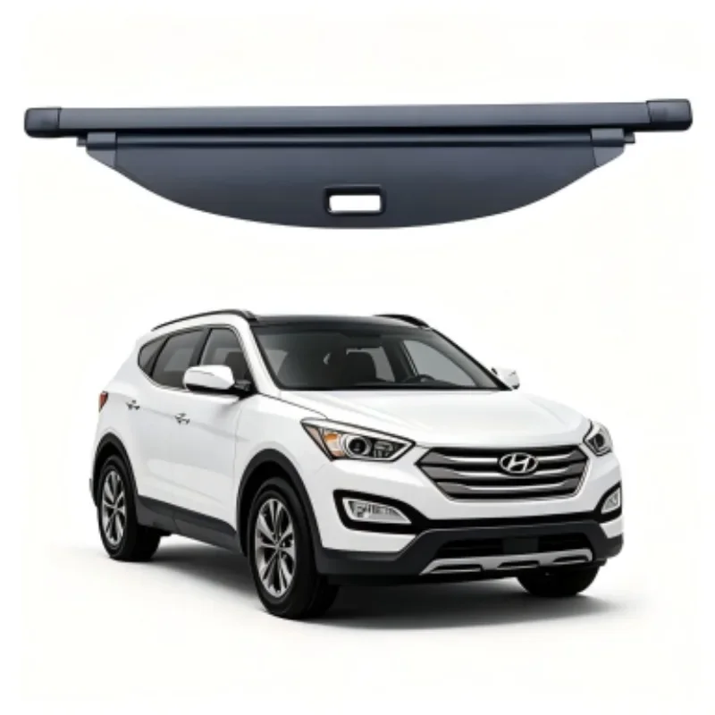 Retractable Cargo Cover Trunk Privacy Shade Rear Security Partition Anti-Theft Shield Organizer For Hyundai Santa Fe 2013-2016