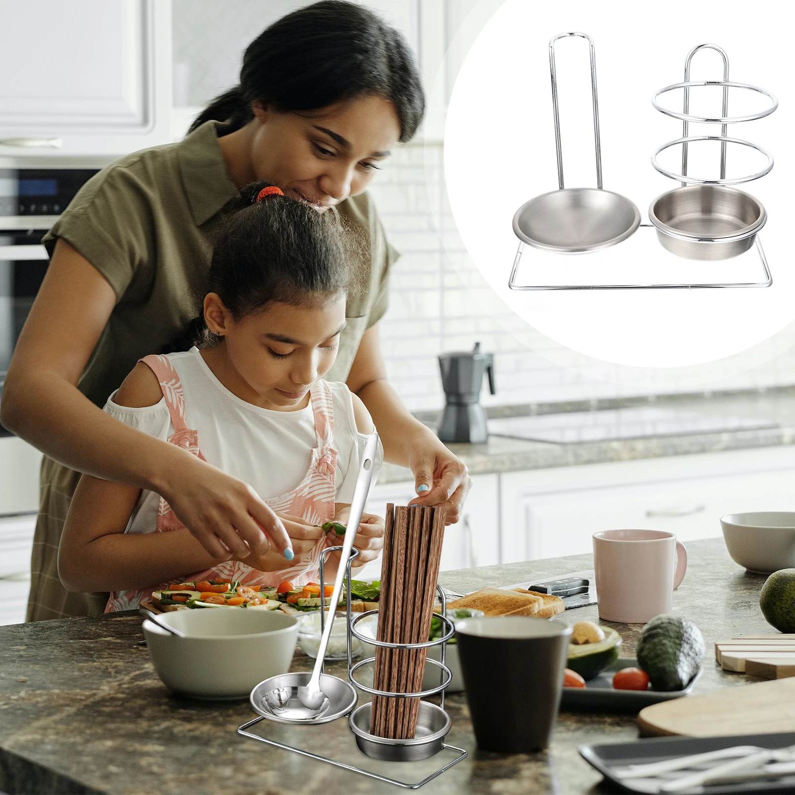 

1pc Stainless Steel Holder Soup Rack Kitchen Stainless Steel Rack Organizer Multipurpose Storage Hot Pot Home Hotel Restaurant