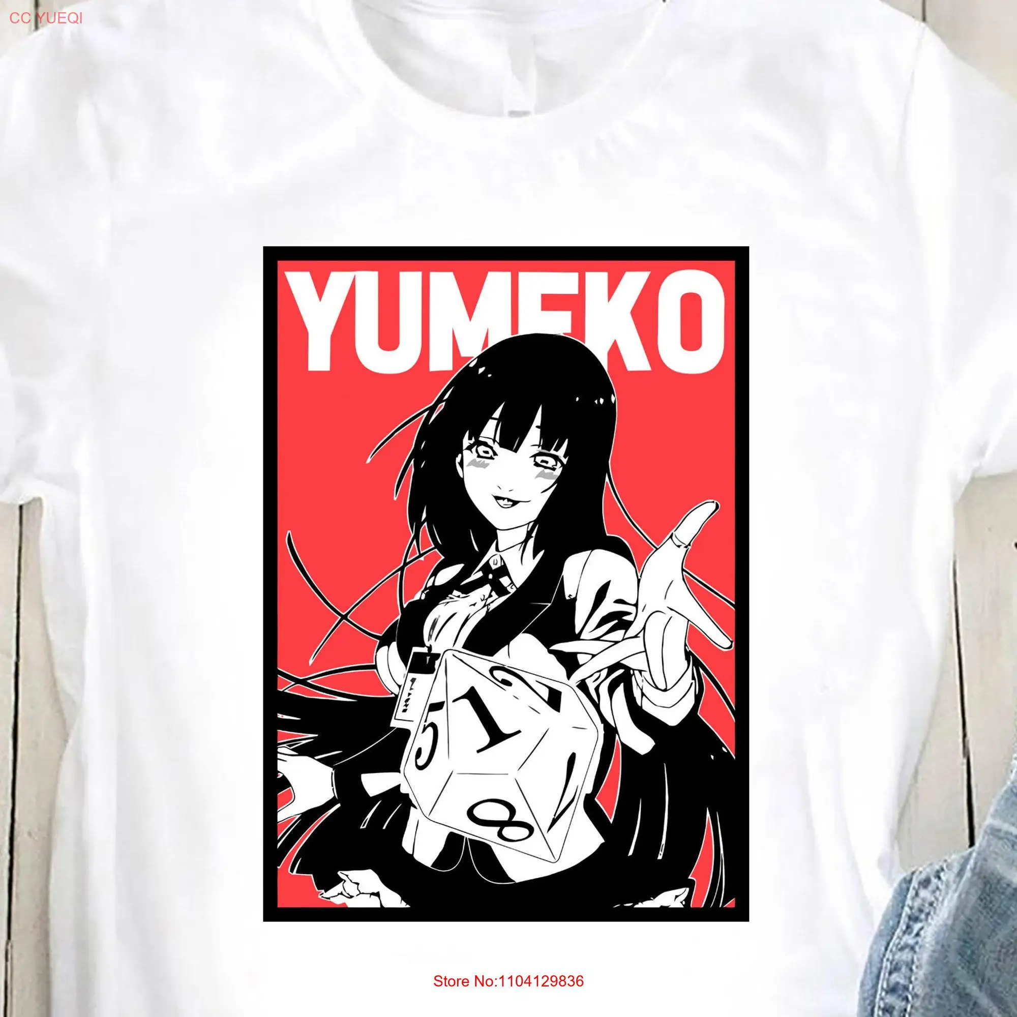 Yumeko Jabami Anime T Shirt Kakegurui Manga Japanese MBTI Midari Hyakkaou  long or short sleeves